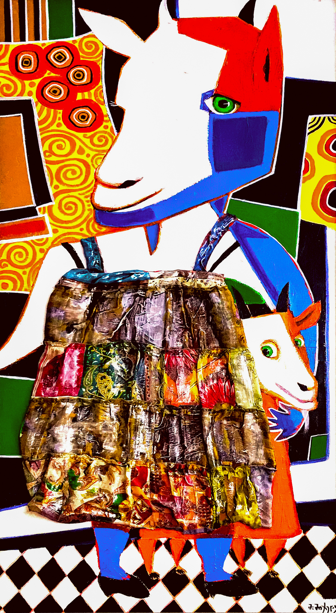 02-079-He-Goat-123X63cm-Canvas-Acryl-Textile-Mix-MediumArt-Gallery-Line596