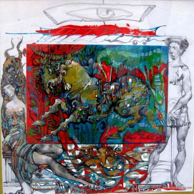 Argp | Sergo Tbileli| Exhibited at Art Gallery Line | Created in early 2000’s| Available for Sale | Acrylic on Canvas, Mix medium | Art Gallery Line