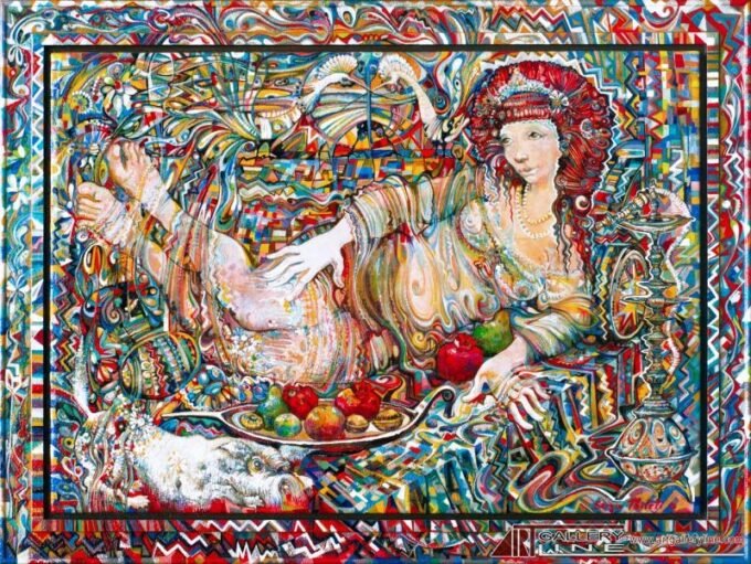 Sergo Tbileli Serenada | Sergo Tbileli| Exhibited at Art Gallery Line | Created in early 2000’s| Available for Sale | Acrylic on Canvas, Mix medium | Art Gallery Line