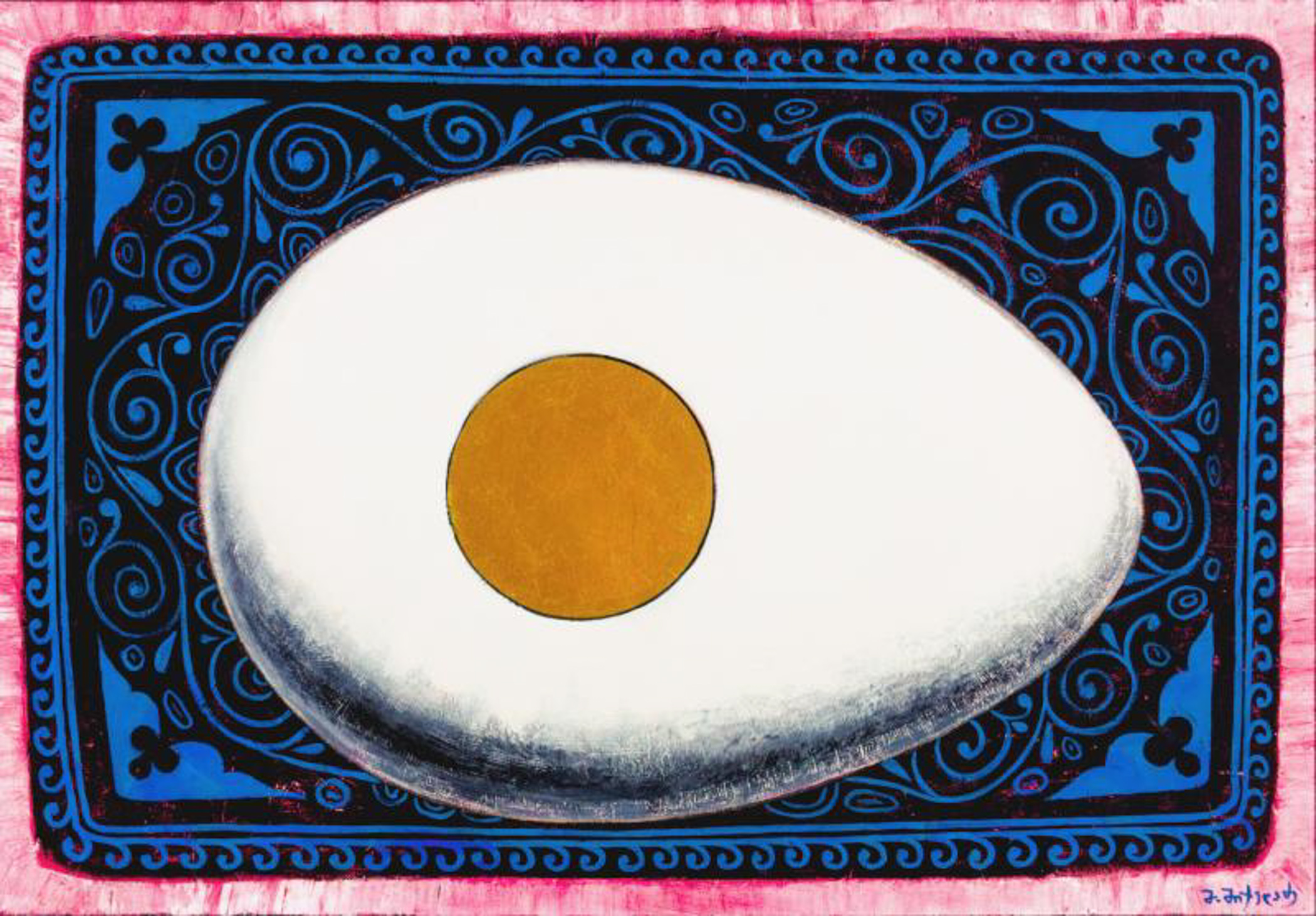 Egg| Mamuka Mikeladze |Exhibited at Art Gallery Line | Created in early 2010’s| Available for Sale | Acrylic on Canvas, Mix medium | Art Gallery Line