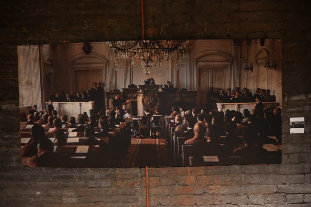 Machine Learning for Culture 1 Machine Learning for Culture | The meeting of parliament , First Republic of Georgia circa 1919-1920 recolored photo| Recolored and restored version created by Alt Mind & Nicoloz Tbileli | Displayed by Art Gallery Line | Tbilisi,Georgia