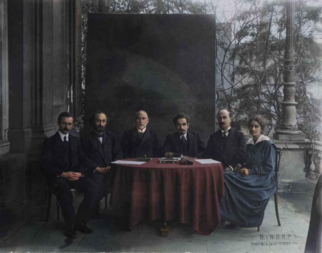 Machine Learning for Culture | The Presdium of First Republic of Georgia circa 1919-1920 recolored photo| Recolored and restored version created by Alt Mind & Nicoloz Tbileli | Displayed by Art Gallery Line | Tbilisi,Georgia Machine Learning for Culture | The Presdium of First Republic of Georgia circa 1919-1920 recolored photo| Recolored and restored version created by Alt Mind & Nicoloz Tbileli | Displayed by Art Gallery Line | Tbilisi,Georgia