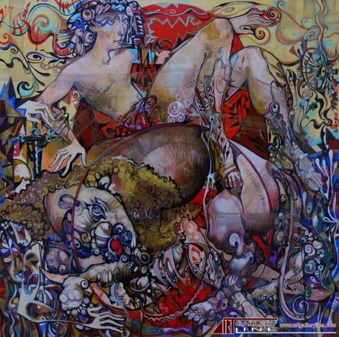 | Sergo Tbileli| Exhibited at Art Gallery Line | Created in early 2000’s| Available for Sale | Acrylic on Canvas, Mix medium | Art Gallery Line