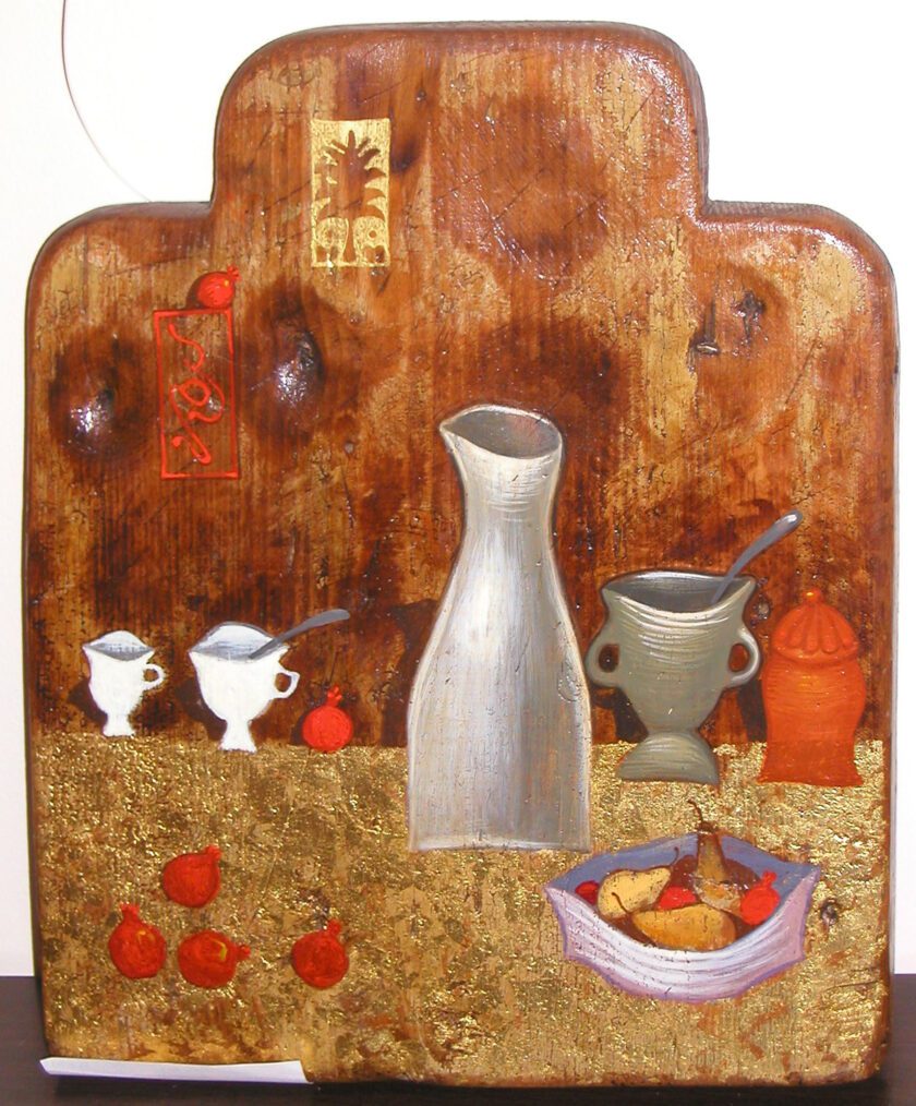 9. Dato Popiashvili 10 039 Still life 29X35 Wood oil Art Gallery Line