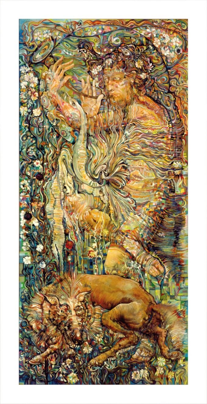 Dance of wolves | Sergo Tbileli| Exhibited at Art Gallery Line | Created in early 2010’s| Available for Sale | Acrylic on Canvas, Mix medium | Art Gallery Line