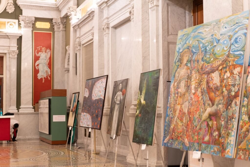 Rooted in Culture opening at The Library of Congress 3 Kolha Sergo tbileli Large Art Gallery Line