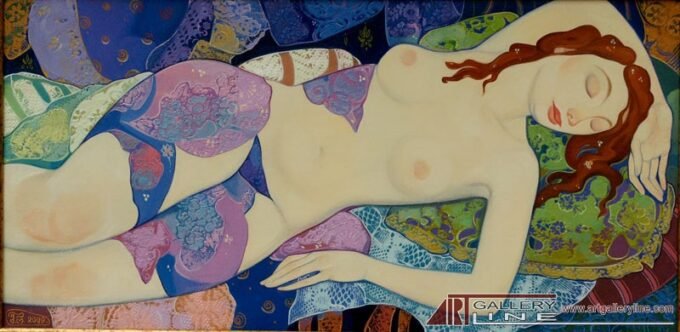 Maia Ramishvili 18 Maia Ramishvili | Night | Exhibited at Art Gallery Line | Created in early 2000’s| Available for Sale | Oil on Canvas, Mix medium | Art Gallery Line