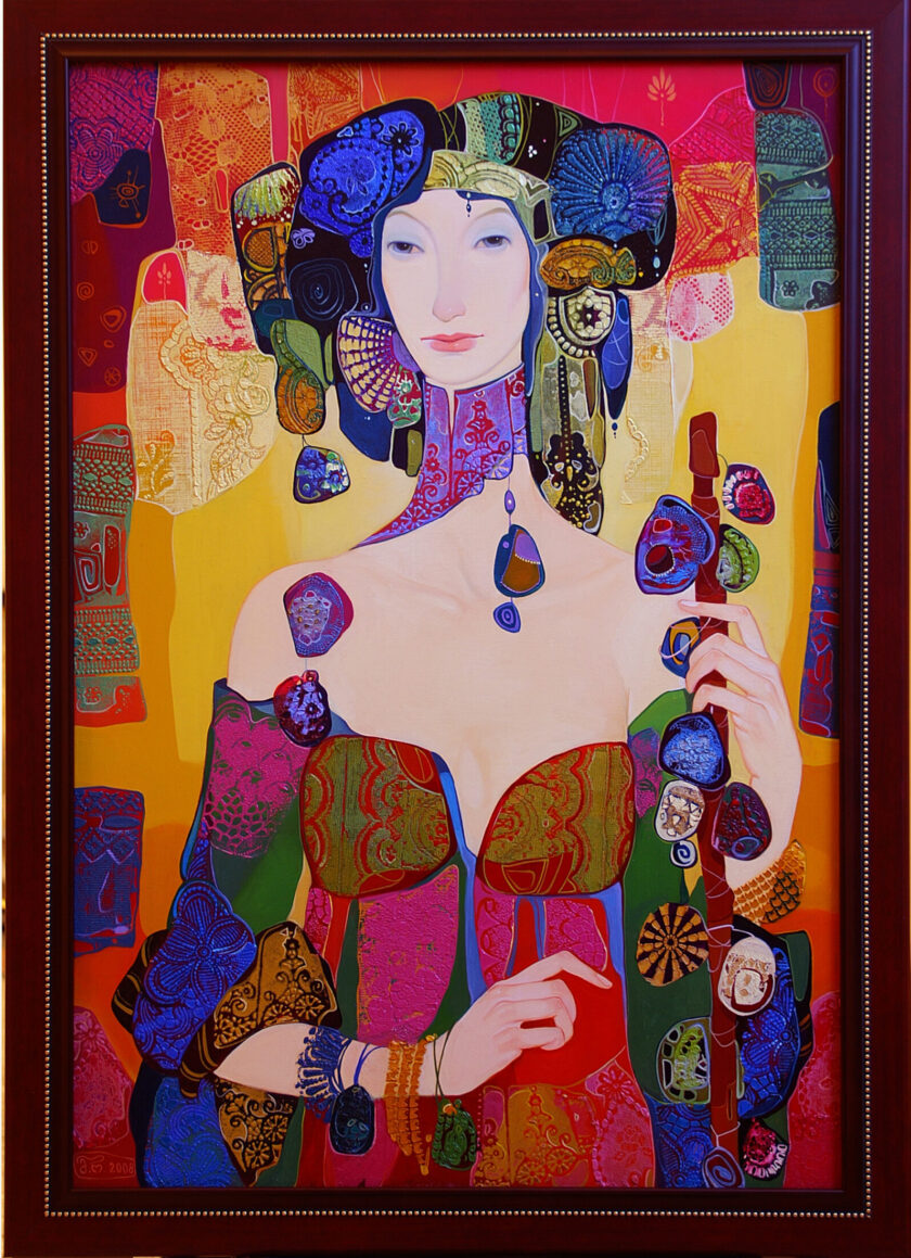 Maia Ramishvili | Oracle | Exhibited at Art Gallery Line | Created in early 2000’s| Available for Sale | Oil on Canvas, Mix medium | Art Gallery Line