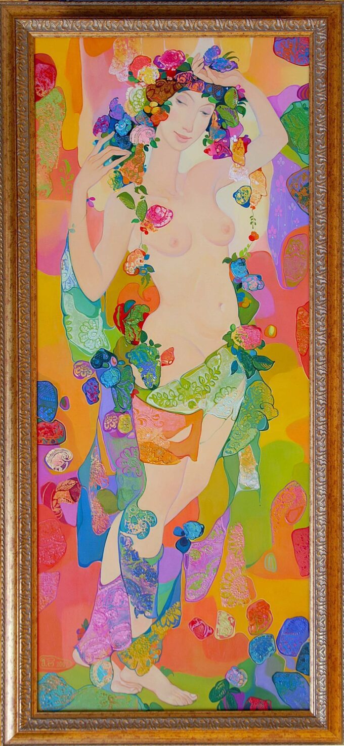 Maia Ramishvili | spring | Exhibited at Art Gallery Line | Created in early 2000’s| Available for Sale | Oil on Canvas, Mix medium | Art Gallery Line