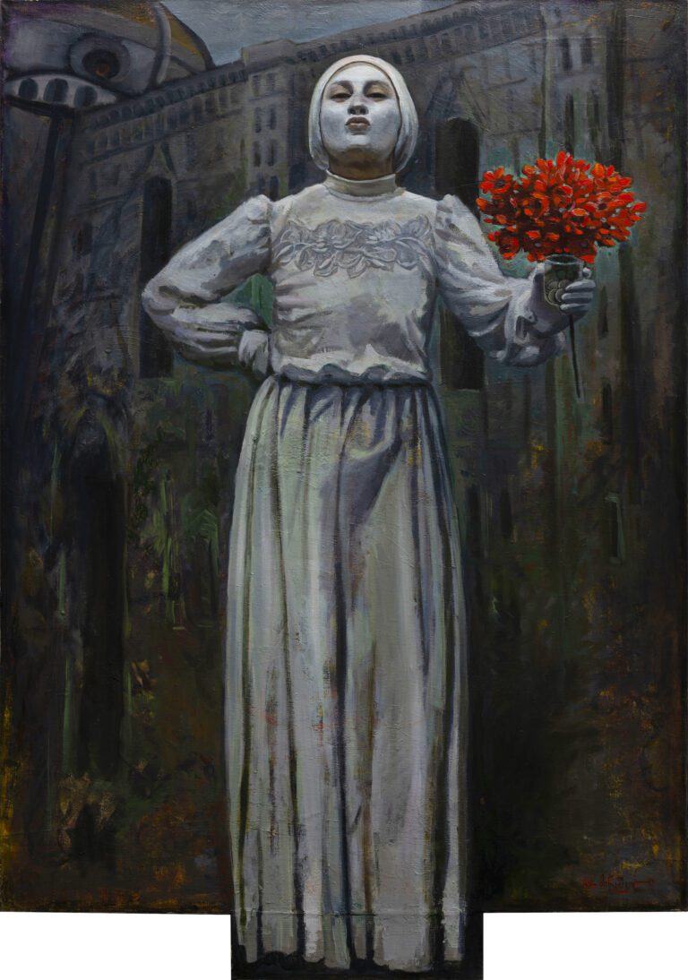 Painting: Chao Italia by Tamar Minashvili at The Library of Congress - Rooted in Culture, Size:148.5X104.5 cm , Medium:Oil on Canvas Art Gallery Line - Contemporary Georgian Art