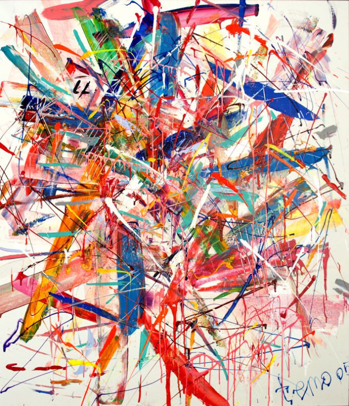 Temo Tailuri painting abstraction , painted in 2000. Exhibited at art gallery line . Georgian contemporary art