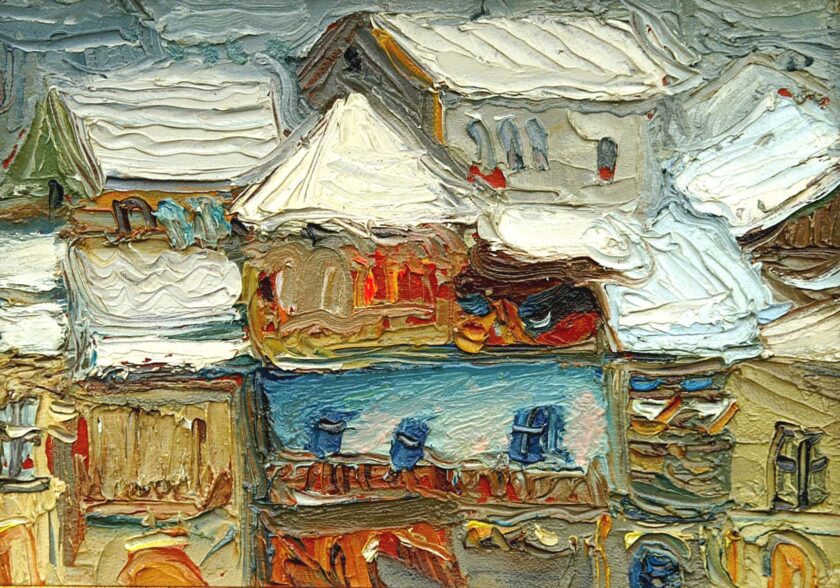 levanis gadagebuliDato Popiashvili 10 064 Winter 303X387 Cardboard oil Art Gallery Line